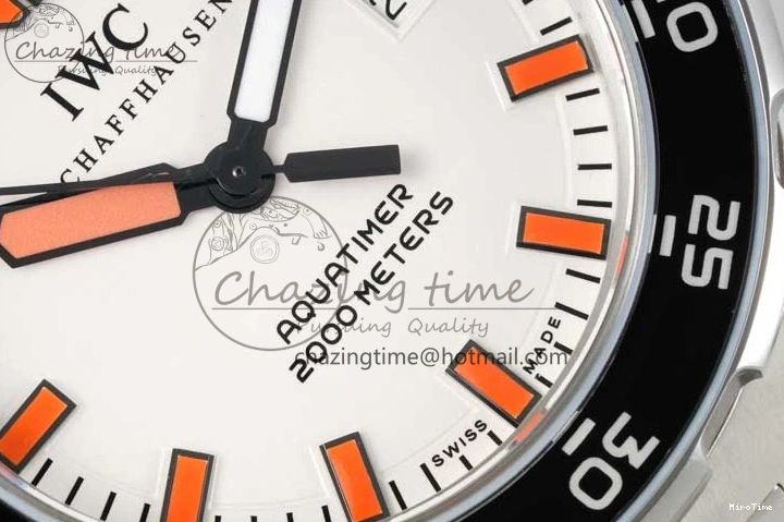 MIROTIME 0319 BestValue Aquatimer Automatic SS RSF 1:1 Best Edition White Orange Dial on SS Bracelet A 7072